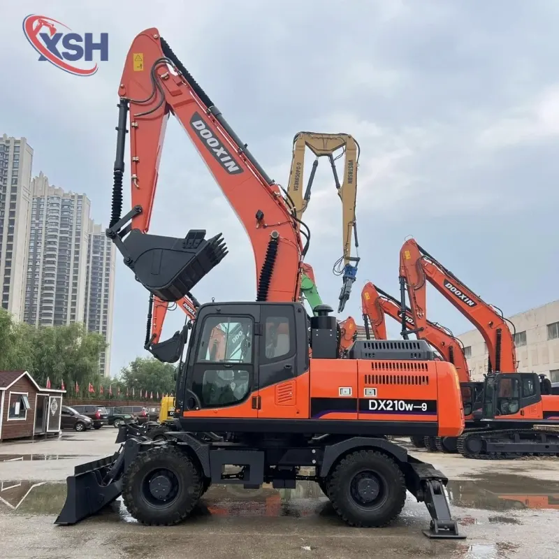 Efficient Good Condition Used DOOSAN DX210W-9 Wheeled Digger Machine Supplier