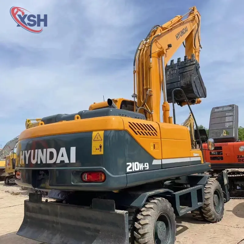 Second-hand Hyundai 210W-9 Wheeled Digger Compact Durable Low Price