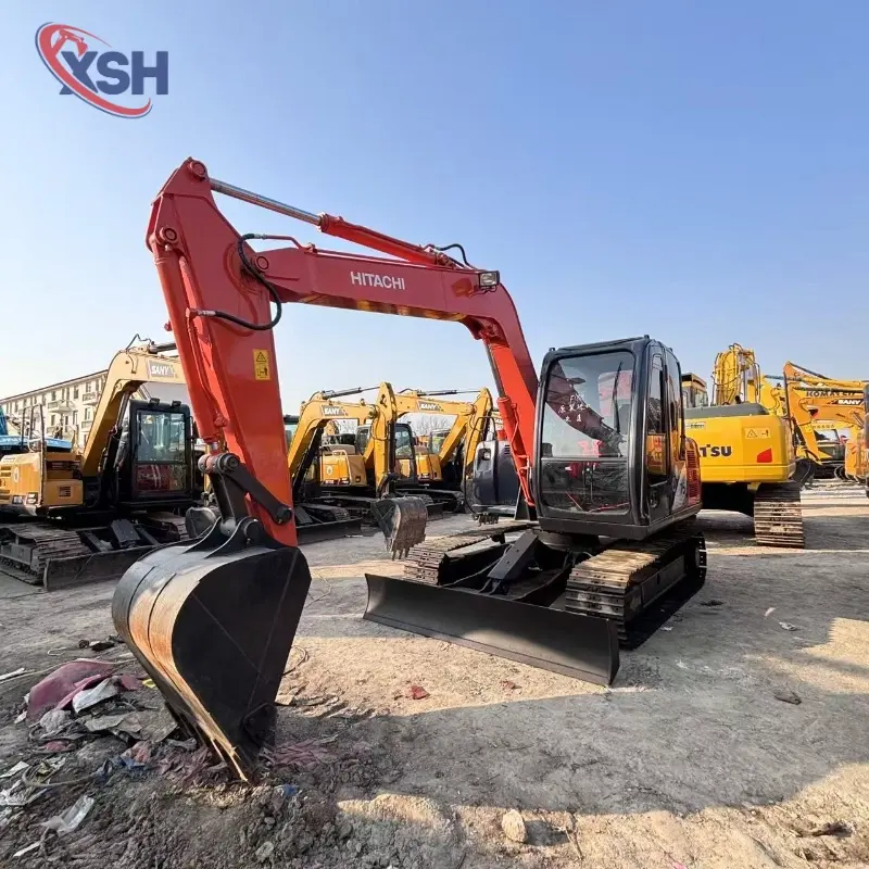 Zero Tail Swing Powerful Used Hitachi 75 Compact Excavator Urban Construction