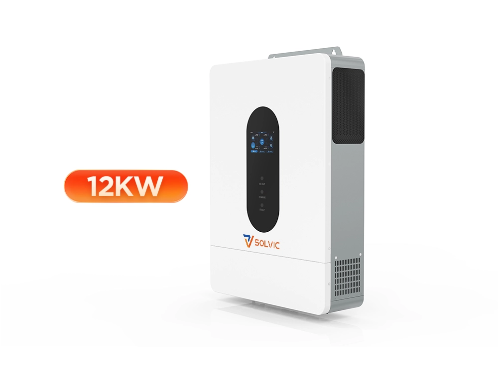 10KW split phase hybrid inverter side view showing slim 132mm depth and wall mounting clearance