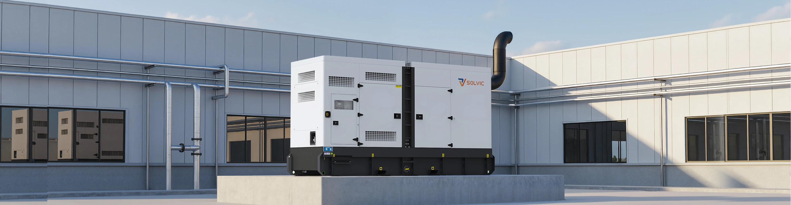 Diesel generator banner – Solvic Power industrial backup power solutions for commercial, agricultural and remote applications