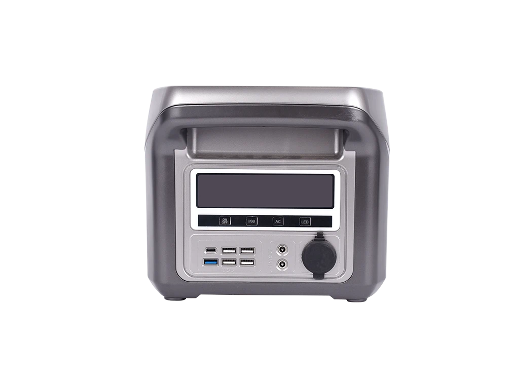 300W to 2500W double handles portable power station side view – AC outlets, USB fast charging ports, DC outputs, car port, and side ventilation grills for efficient thermal management during high-power operation