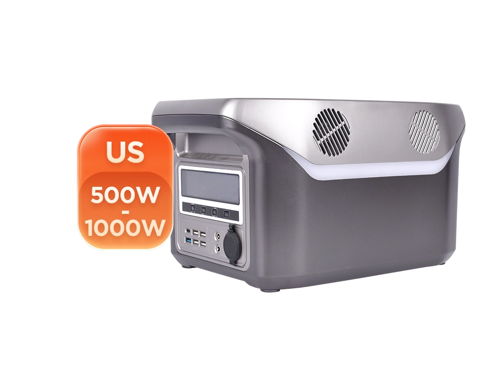 Double handles 1000W portable generator front view – 110V output for US and Canada, dual-grip easy-carry design, easy-to-read LCD screen, portable power for outdoor and emergency use