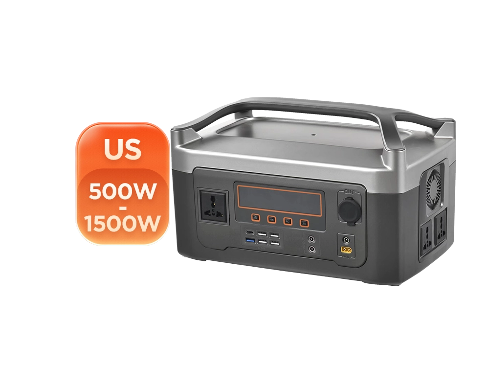 Single handle 1500W portable generator front view – 110V output for US and Canada, one-hand carry design, easy-to-read LCD screen, portable power for weekend camping and short trips