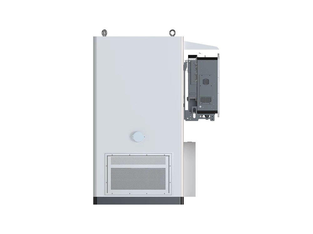 Solvic 193-261KWH liquid cooling battery cabinet back view – rear liquid cooling pipe connections, power cable entry ports, grounding terminals, and ventilation louvers for high-density battery installation and maintenance access
