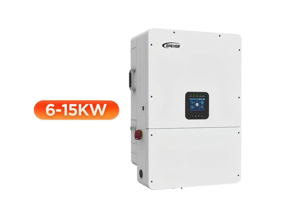 EPEVER ELD Series 15kW split phase hybrid inverter front and side view – 48V low voltage design, 120/240V output, UPS backup with