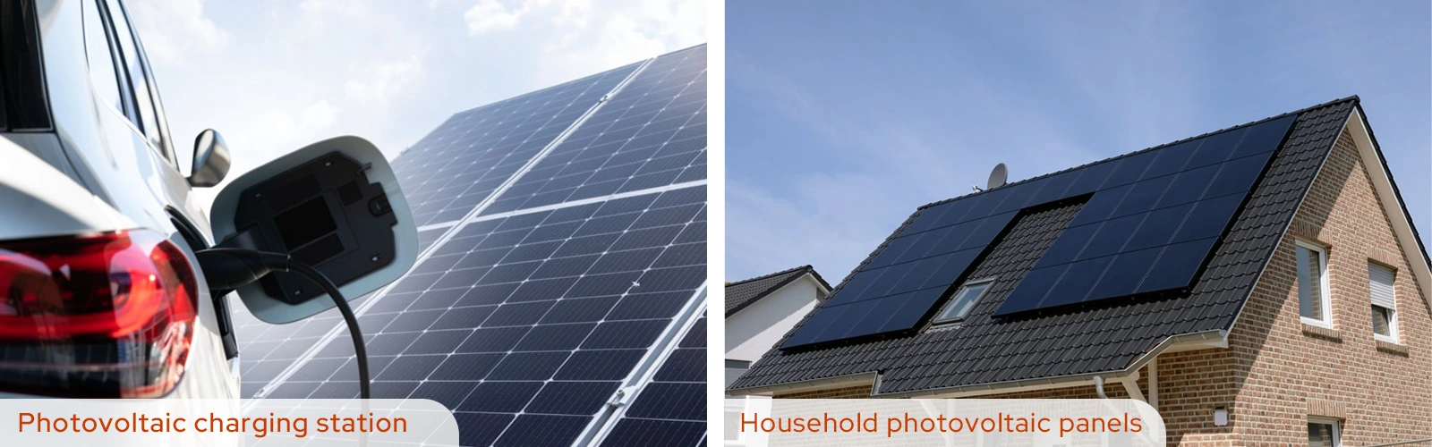 PV combiner box in solar carport charging station and residential rooftop solar system – photovoltaic panels on carport roof connected to combiner box, providing solar power for EV charging in integrated solar-storage-charging application