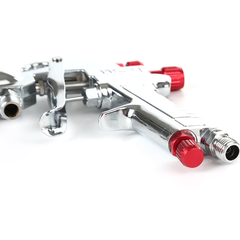 Overhead View of precision spray gun showcasing the trigger, nozzle, and ergonomic handle, design for automotive painting and detailed work