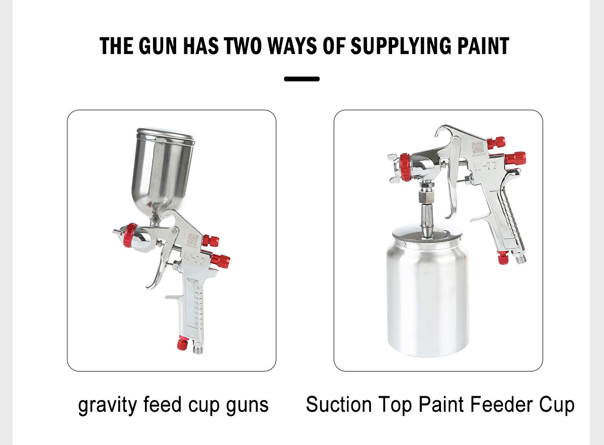 Fabricante de pistola pulverizadora de pintura industrial de alta presión W-77 con depósito inferior de 1000 cc