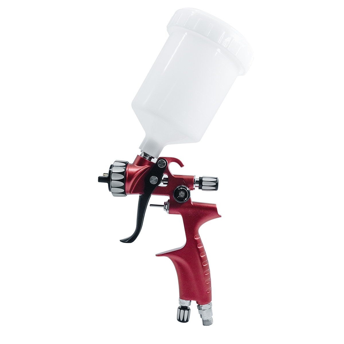 Red/Black LVLP Automotive Paint Spray Gun with Air Regulator and Oil-Water Separator 1.3mm Nozzle