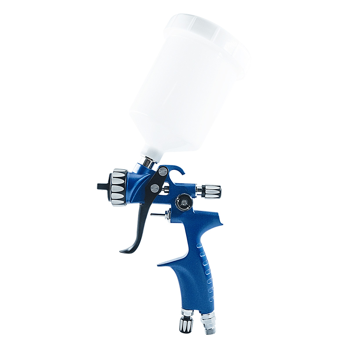 Pistolet à peinture automobile bleu/noir avec buse de 1,3 mm et tasse de 600 ml, pistolet à peinture LVLP pour peindre des voitures