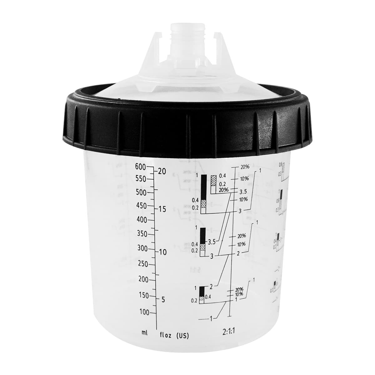 Disposable Paint Spray Gun Cups with Liners and Lid System