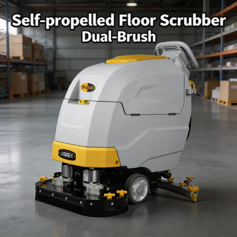 ST-X660S self-propelled walk-behind commercial scrubber dryer in warehouse