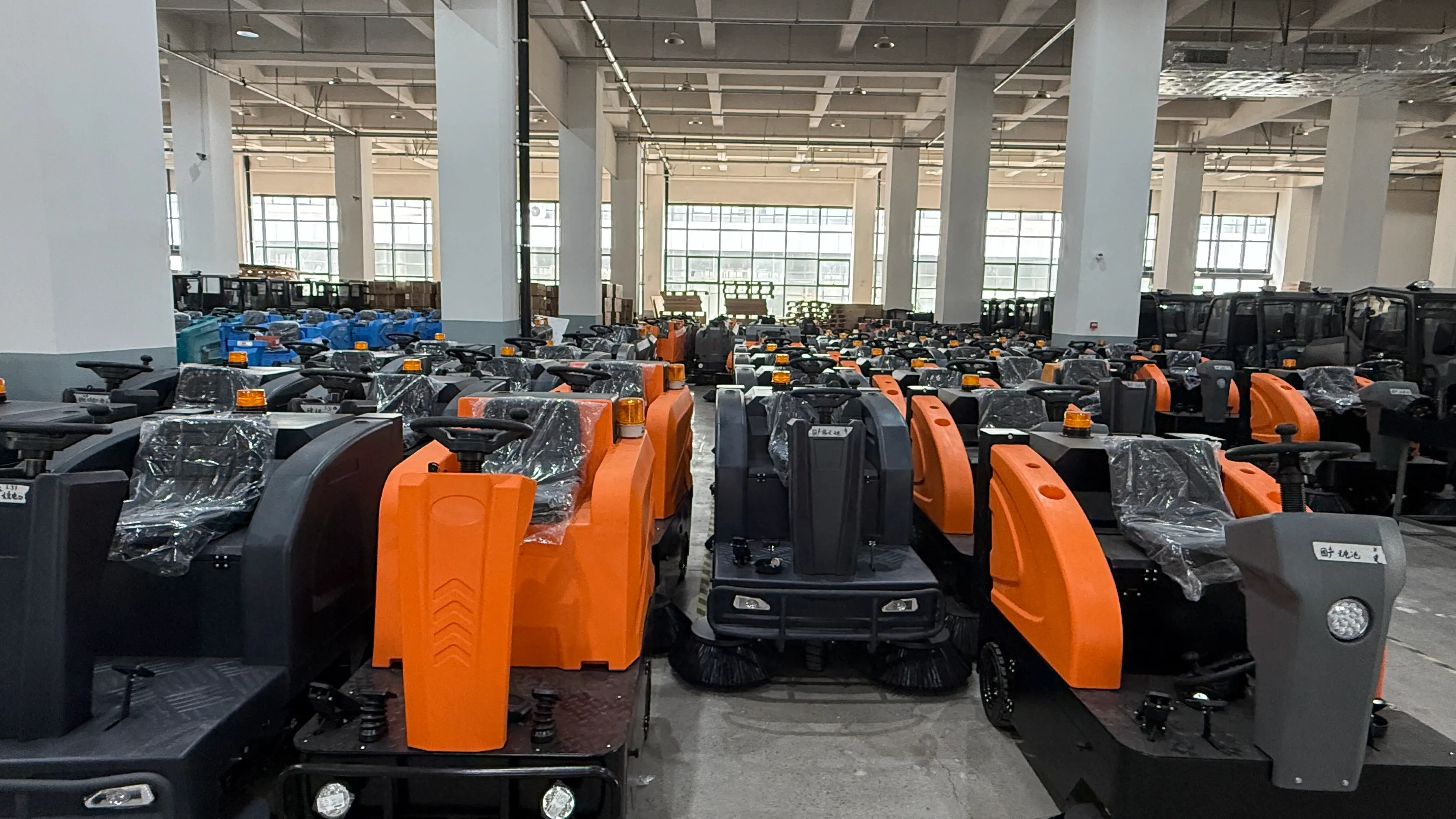 Modern workshop for manufacturing mechanical street sweepers