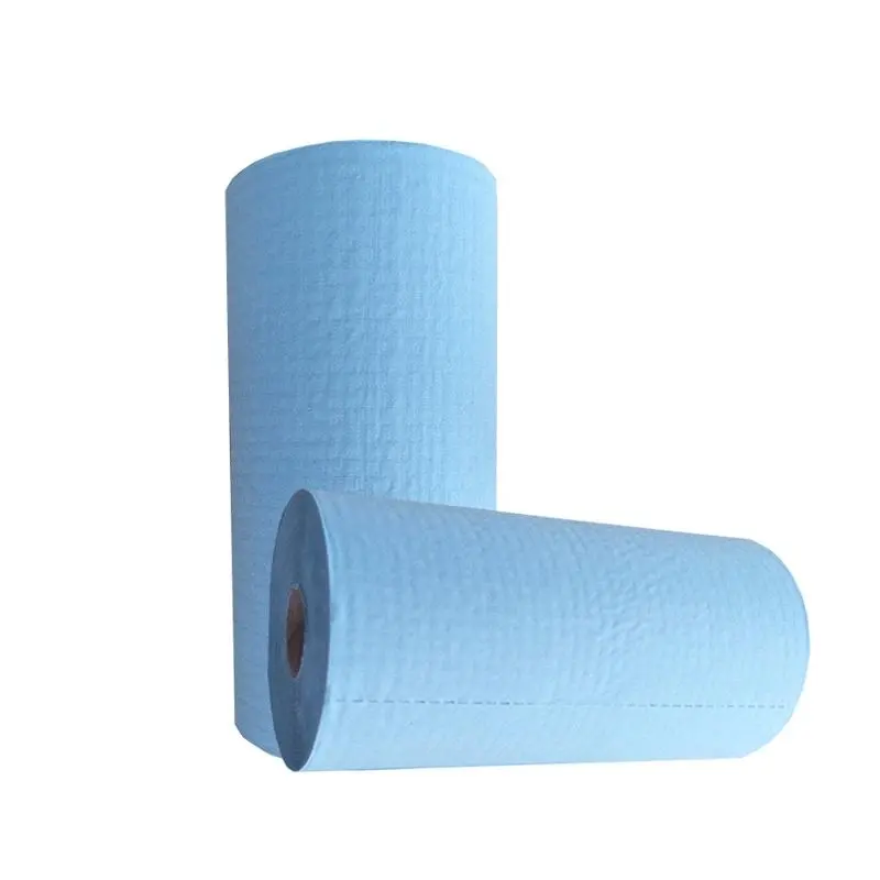 Rollo de paño de limpieza de uso general con baja pelusa, azul, 245 mm x 70 m