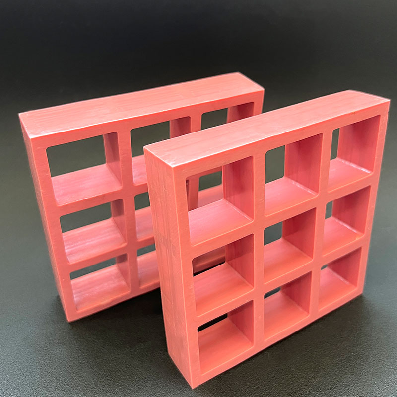 FRP Molded Grating Pink Concave Surface 40mm