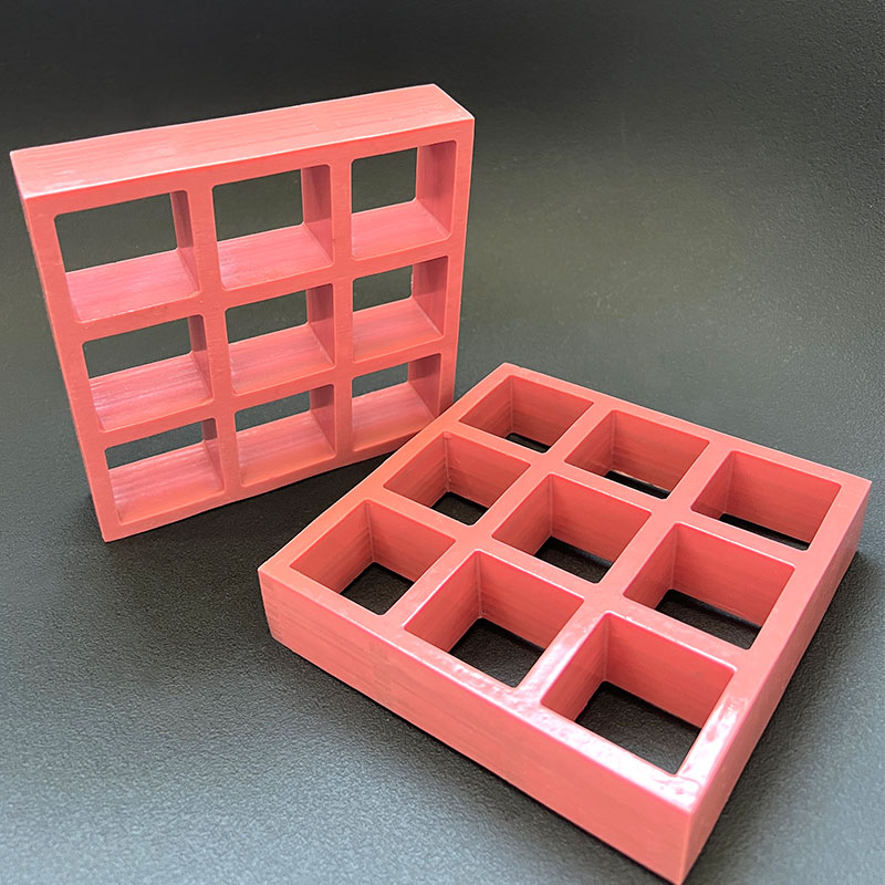 FRP Molded Grating Pink Concave Surface 40mm