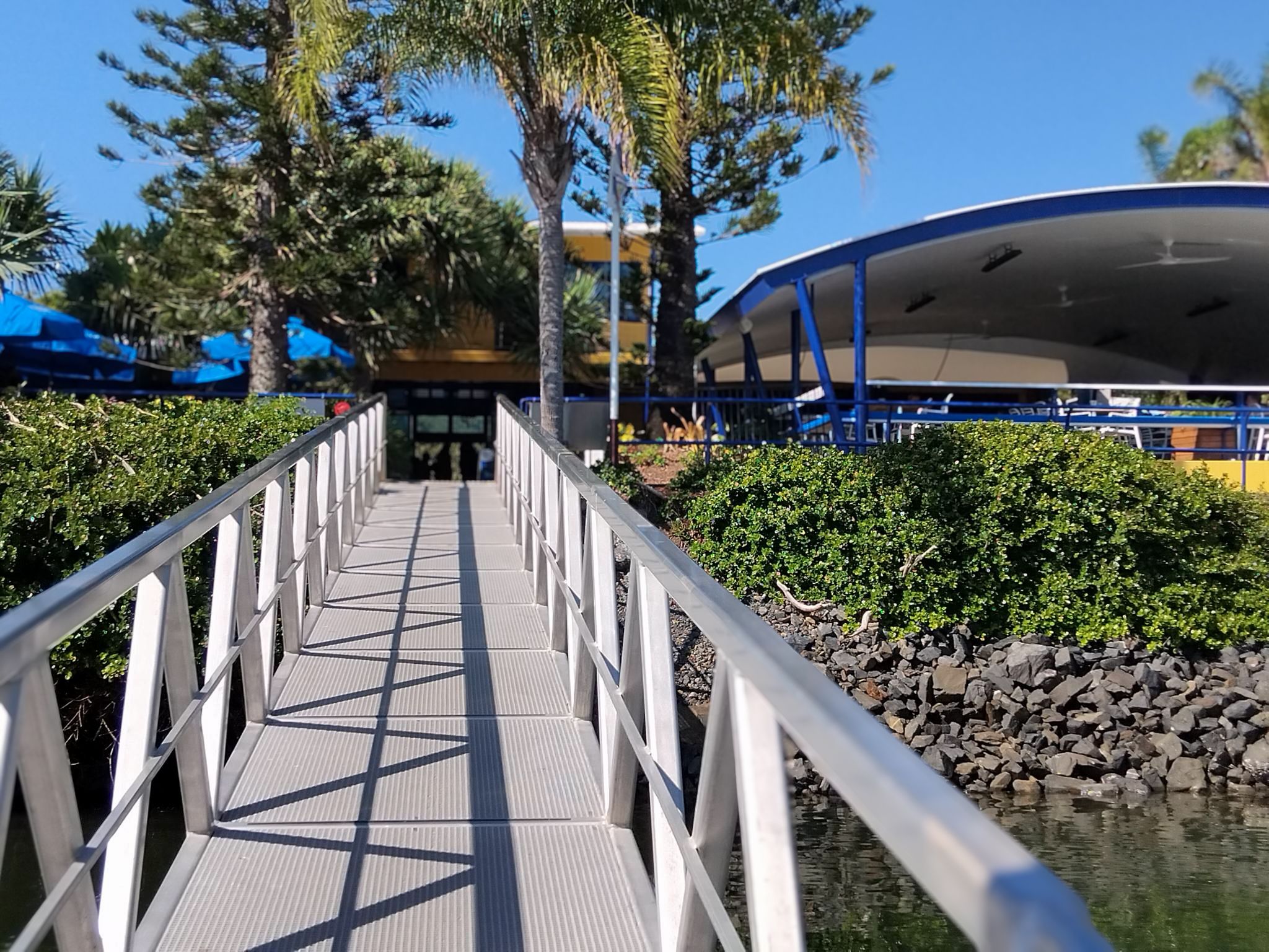 Application of high performance fiberglass molded grille on gangway deck