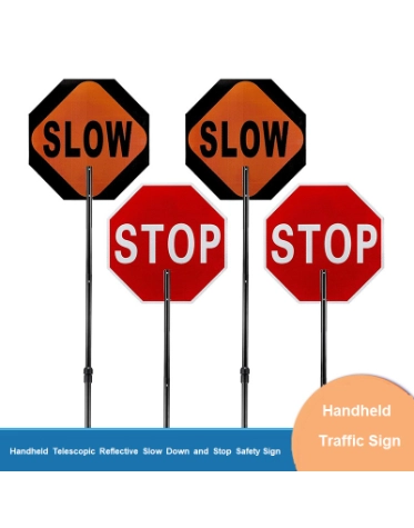 Reversible use Stop Slow Signs