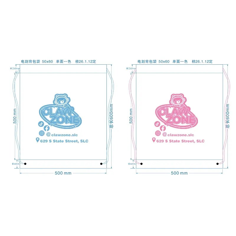 Custom Logo Shopping Bags Waterproof Clear PVC Transparent Knapsack