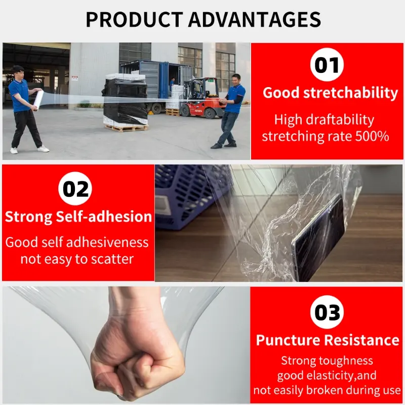 Clear Plastic Food Wrap Roll, Non-Toxic Stretch Cling Film for Fruits Vegetables Leftovers