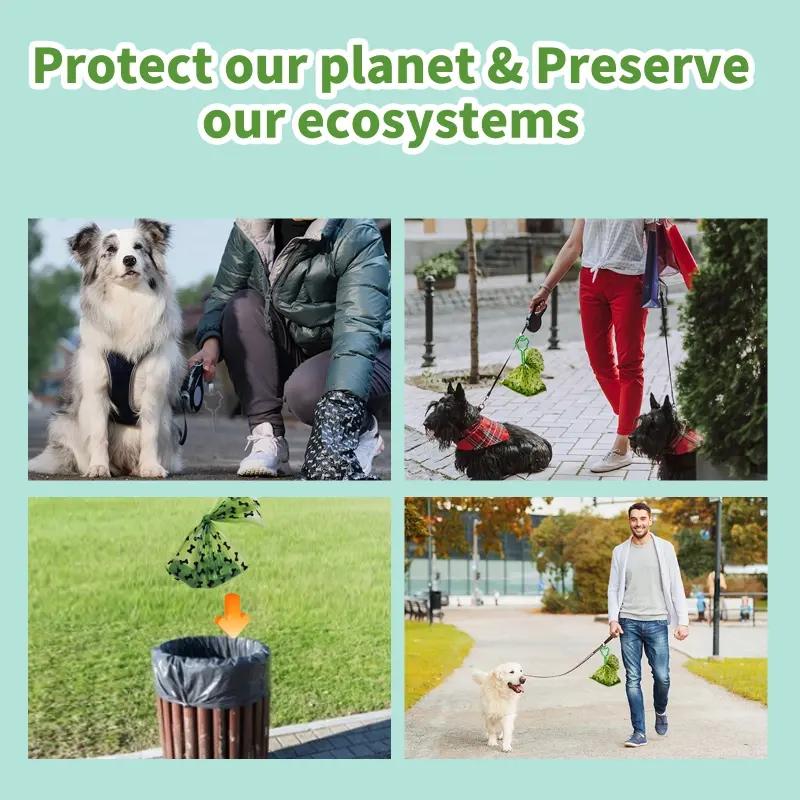 Biodegradable Dog Poop Bags Extra Thick Pet Waste Bags, Leak-Proof Dog Poop Bags for Easy Cleanup