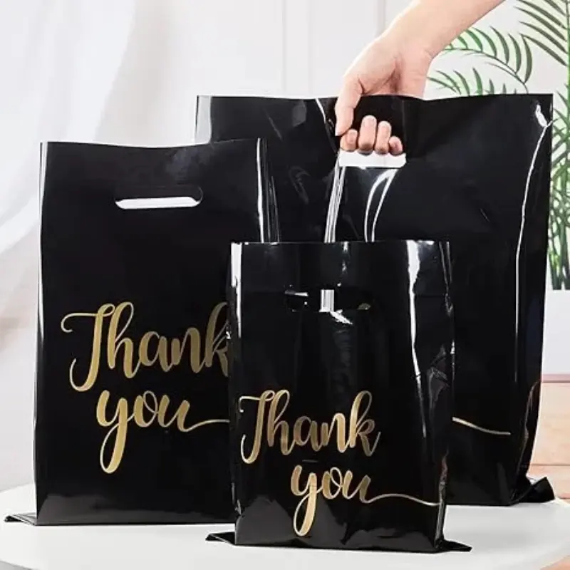 Custom LOGO Printing Die Cut Plastic Tote Shopping Bag | Direct Manufacturer