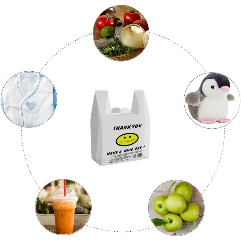 Wholesale Custom Printing Shopping Supermarket smiley face bag with Logo Manufacturer