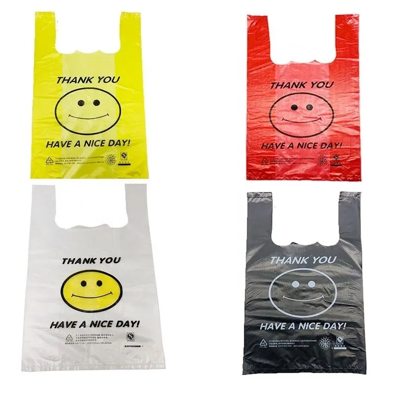 Wholesale Custom Printing Shopping Supermarket smiley face bag with Logo Manufacturer