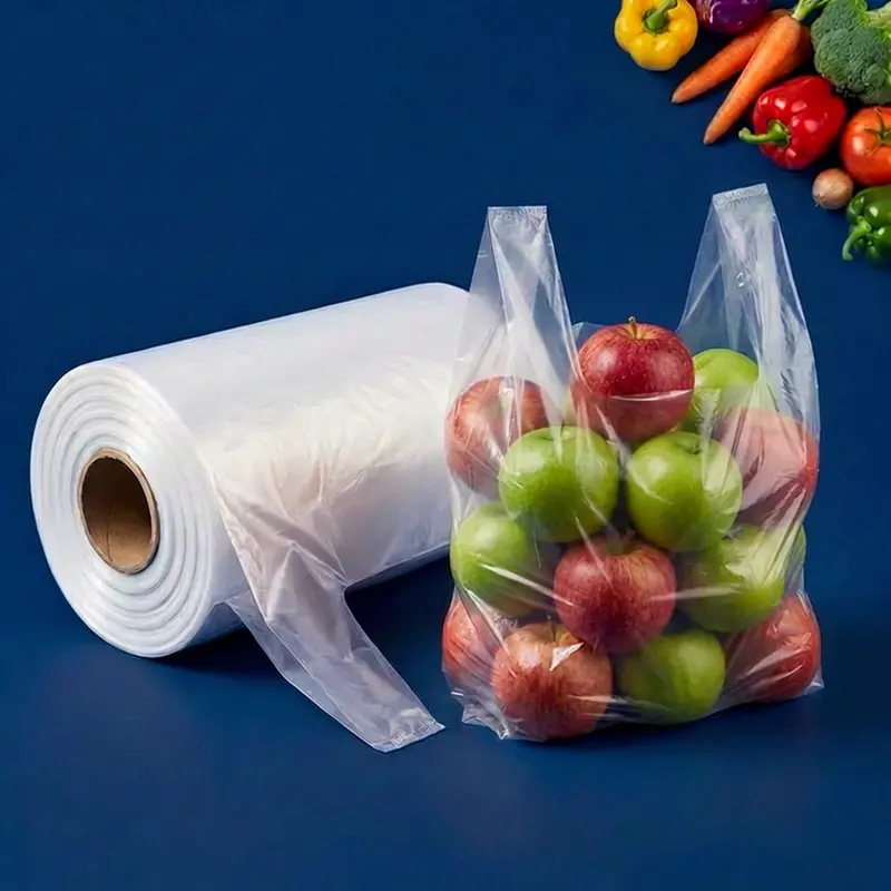 Premium Rolling Vest Bags | High Quality PE, Easy Peel Food-Safe Grocery Tote Bags丨Tianhai