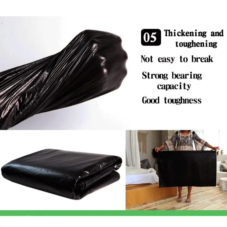 Extra Large Heavy Duty Black Eco Degradable Plastic Bin Bags – Durable Waste Disposal Bags