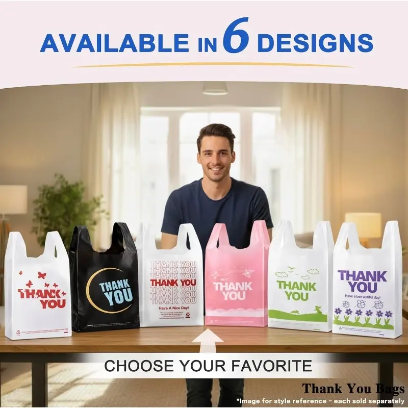 Thank you T shirt bag, Grocery shopping bag Reusable and Disposable Supermarket Bag