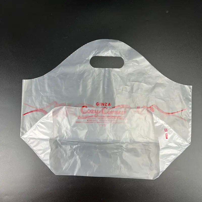 Wholesale Transparent Wavy Edge Plastic Hand Bags Clear Portable Packaging Pouches