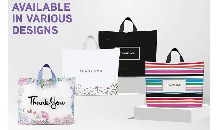 Heavy Duty Four-Finger Plastic Shopping Bag Thickened PE Die Cut Handle Packaging Bag