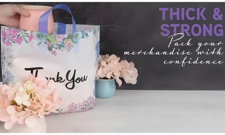 Custom Logo Heavy Duty Four-Finger Plastic Bag Thickened Die Cut Handle Shopping Packaging Bag