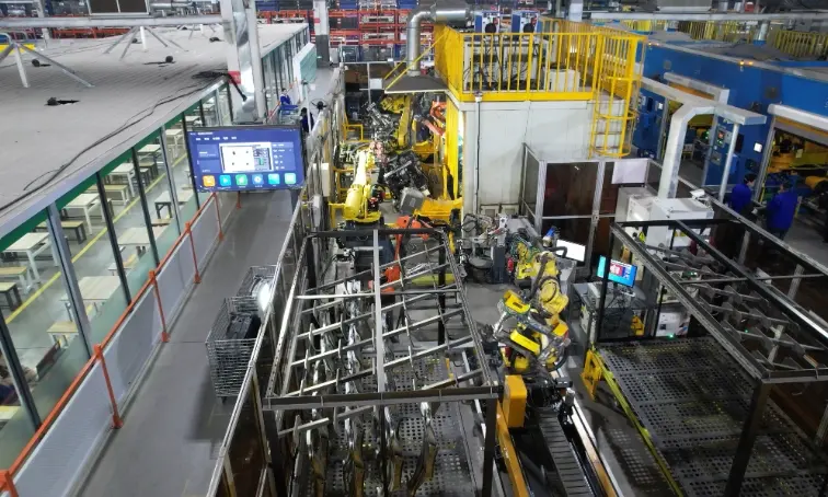 Automated welding production line for the rear subframe of automobiles