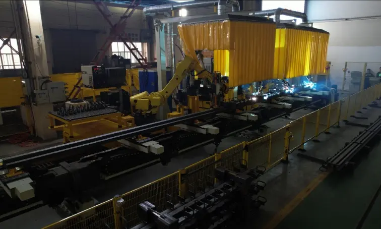 Automated welding production line for the main body of automotive body panels