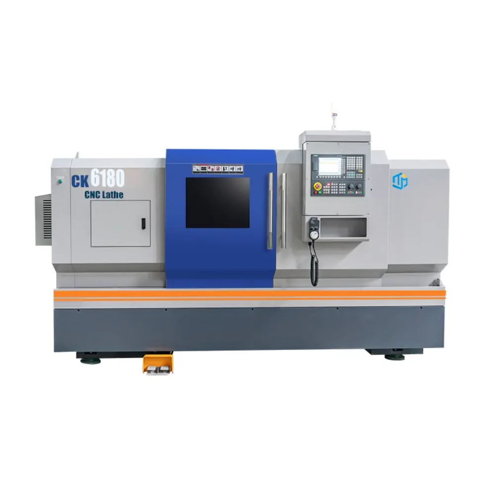مخرطة CNC شديدة التحمل CK6180 مع سرير مسطح ودقة عالية