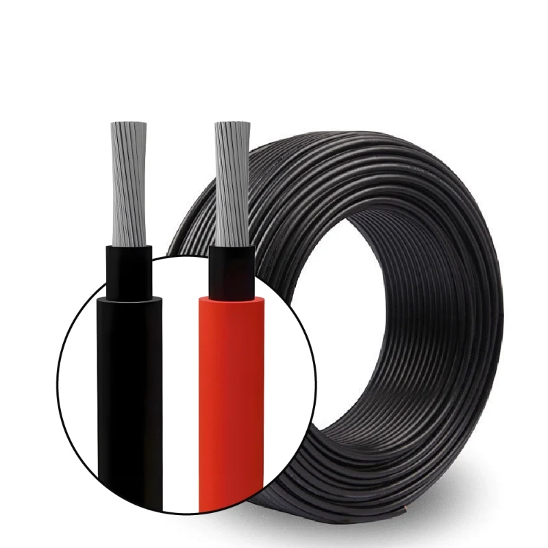 36kV PV Solar DC Cable High Voltage XLPO Insulated Tinned Copper Stranded Black Red 2.5MM²4MM² 6MM² 10MM² for Industrial Power