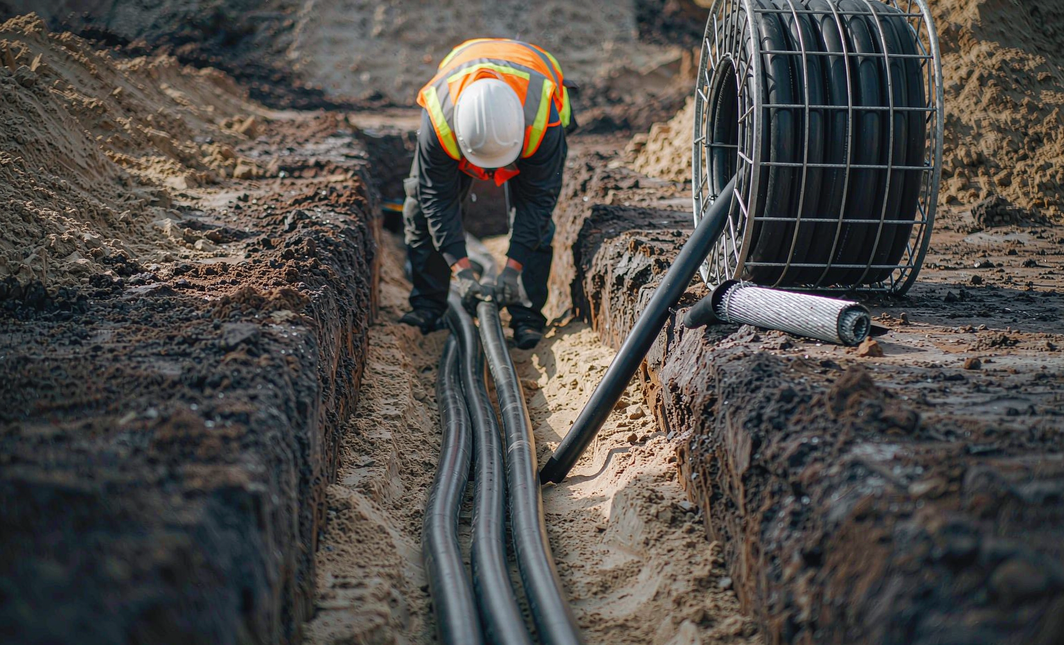 Armoured cable direct burial installation
