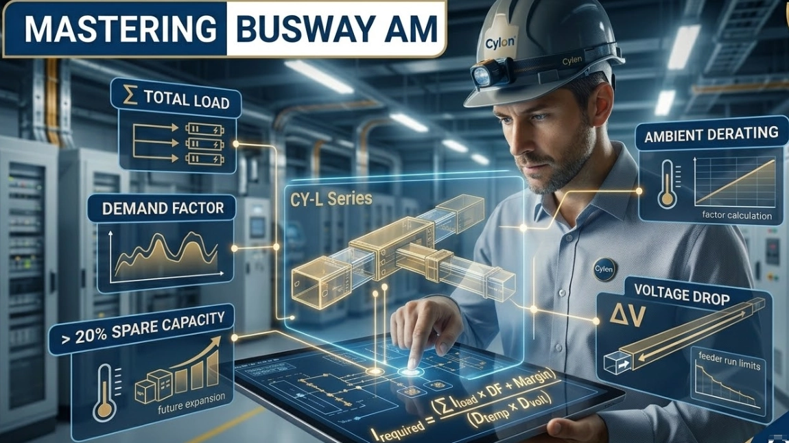 How do you calculate the right size (ampacity) for a busway?