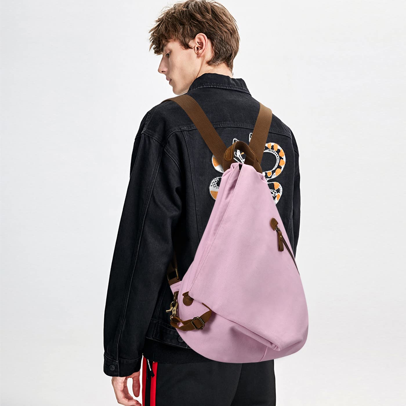 pink canvas backpack exporter