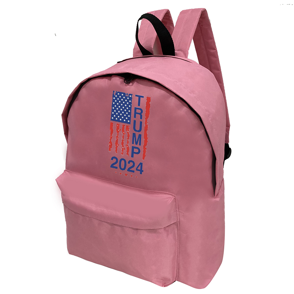 2024 Election Tee Gifts, Support TRUMP 2024 Election Pink and Blue School Backpack Gift for Teenager Nylon Travel Bag