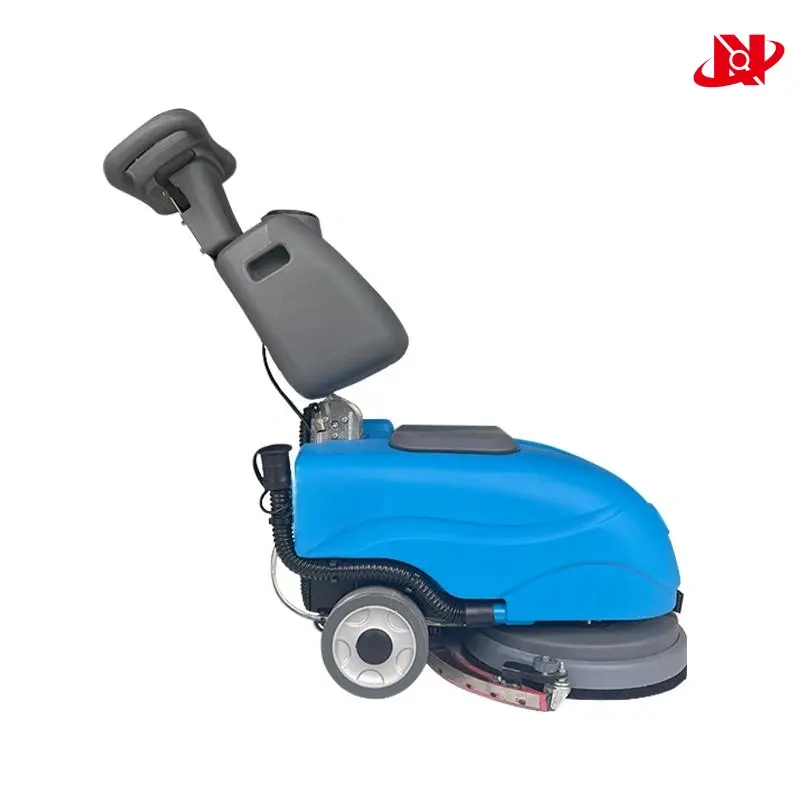 Mini folding floor scrubber