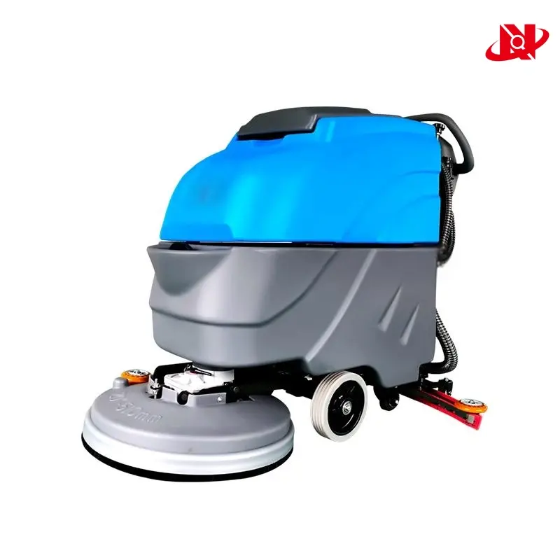 Hand push floor scrubber