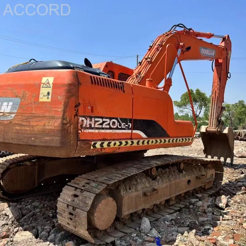 100% حفارة زراعية Doosan DH220-7 مستعملة أصلية