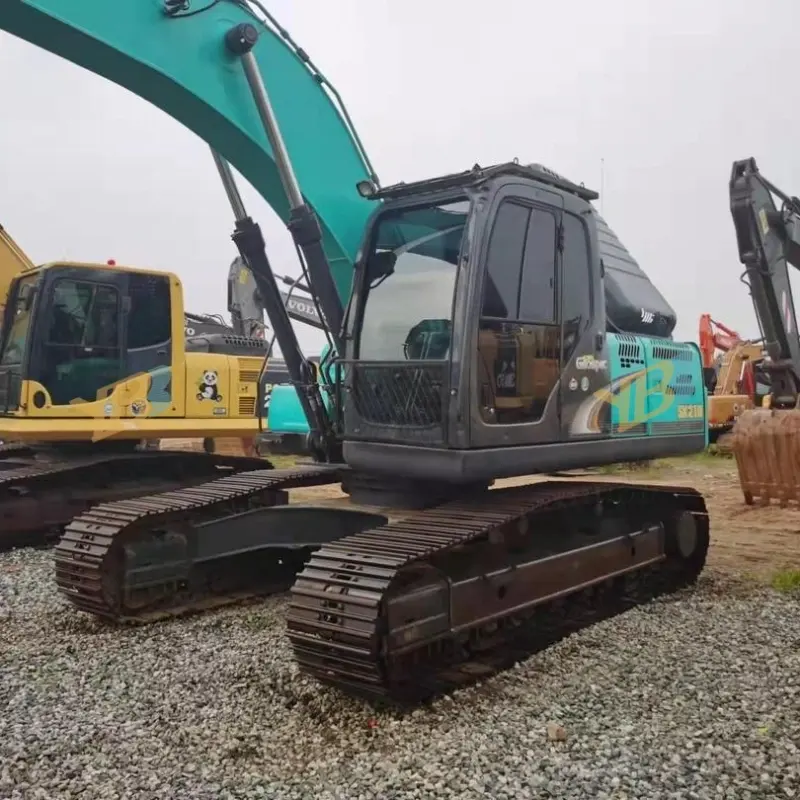 21ton Medium Size Excavator Used Thumbs Excavator Kobelco Sk210 Crawler Excavator Machinery