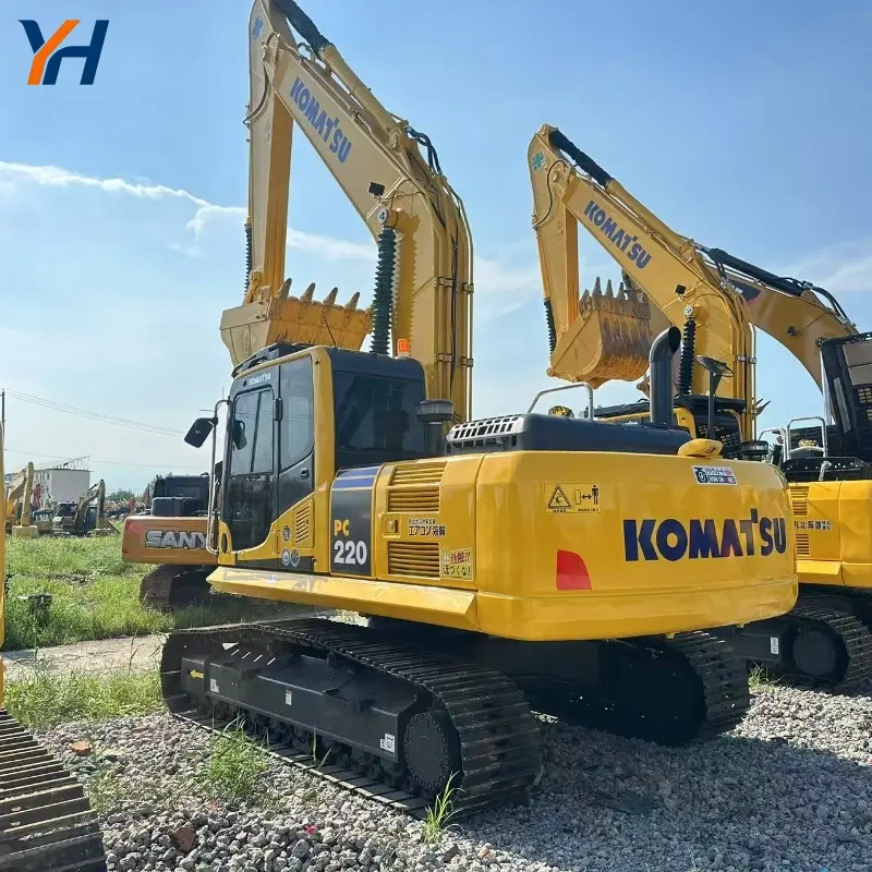 Powerful Used Komatsu PC220 Hydraulic Excavator Heavy Duty Equipment Global Shipping