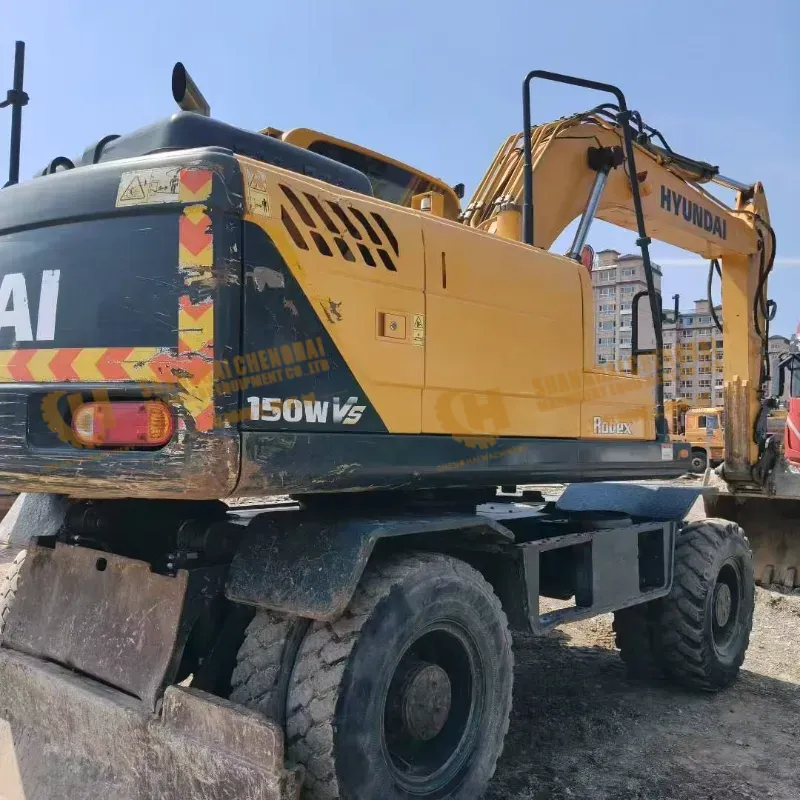 High cost performance Second hand 90% new Original Medium Hyundai 150W 15t Wheel Excavator Engineering machinery digger Supplier