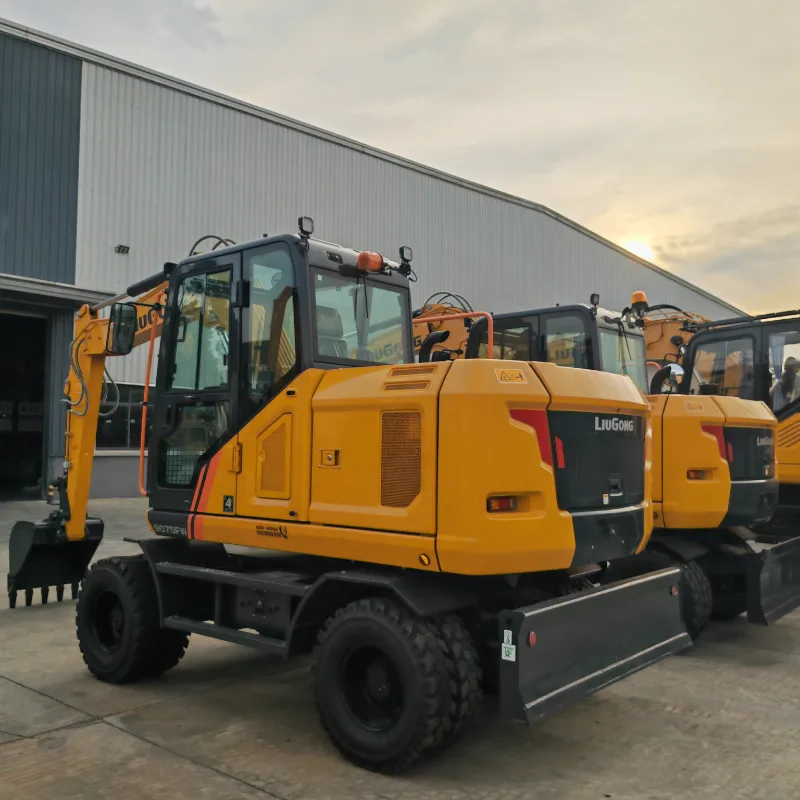 Brand New Mini Liugong 9075FW 7.5t Wheel Excavator Engineering machinery